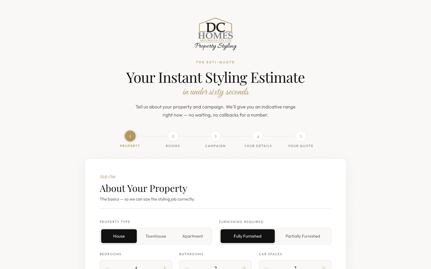 DC Homes Property Styling website built by Patorama
