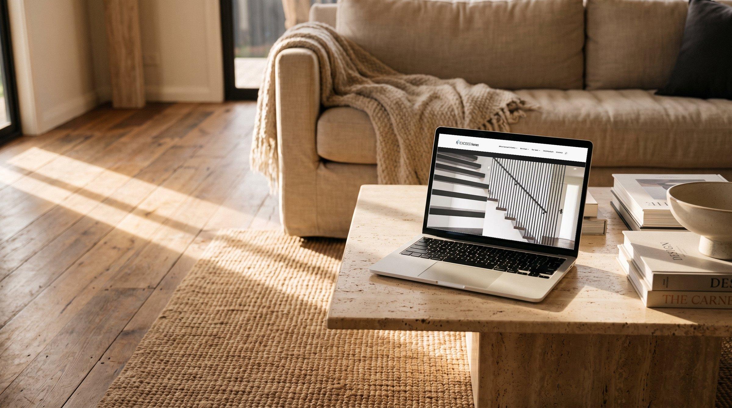 The Exceed Homes website, built by Patorama Studios, on screen
