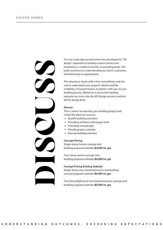 Discuss stage page from the Exceed Homes build-approach booklet