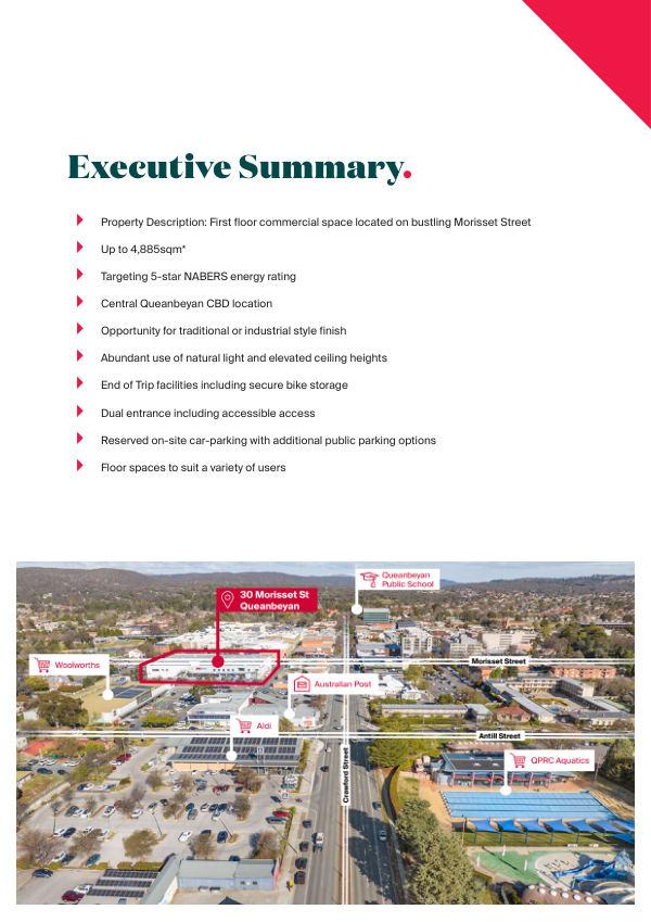 Executive summary page from a commercial information memorandum