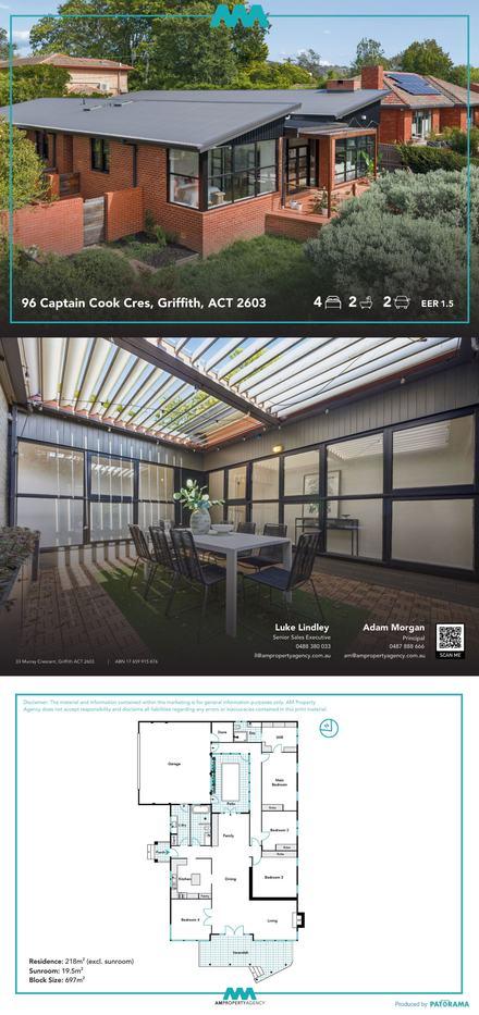 Property listing booklet for a home in Griffith ACT