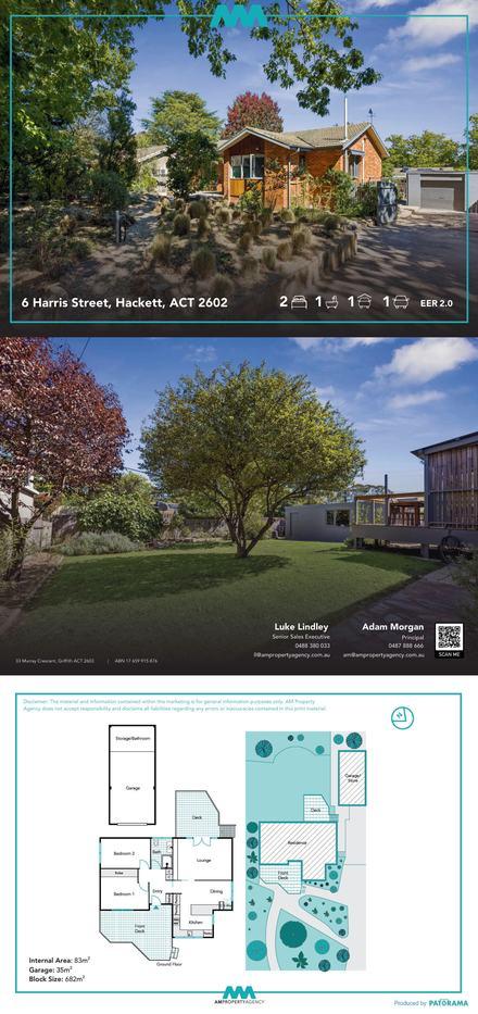 Property listing booklet for a home in Hackett ACT