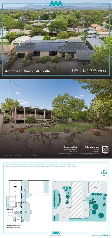 Property listing booklet for a home in Monash ACT