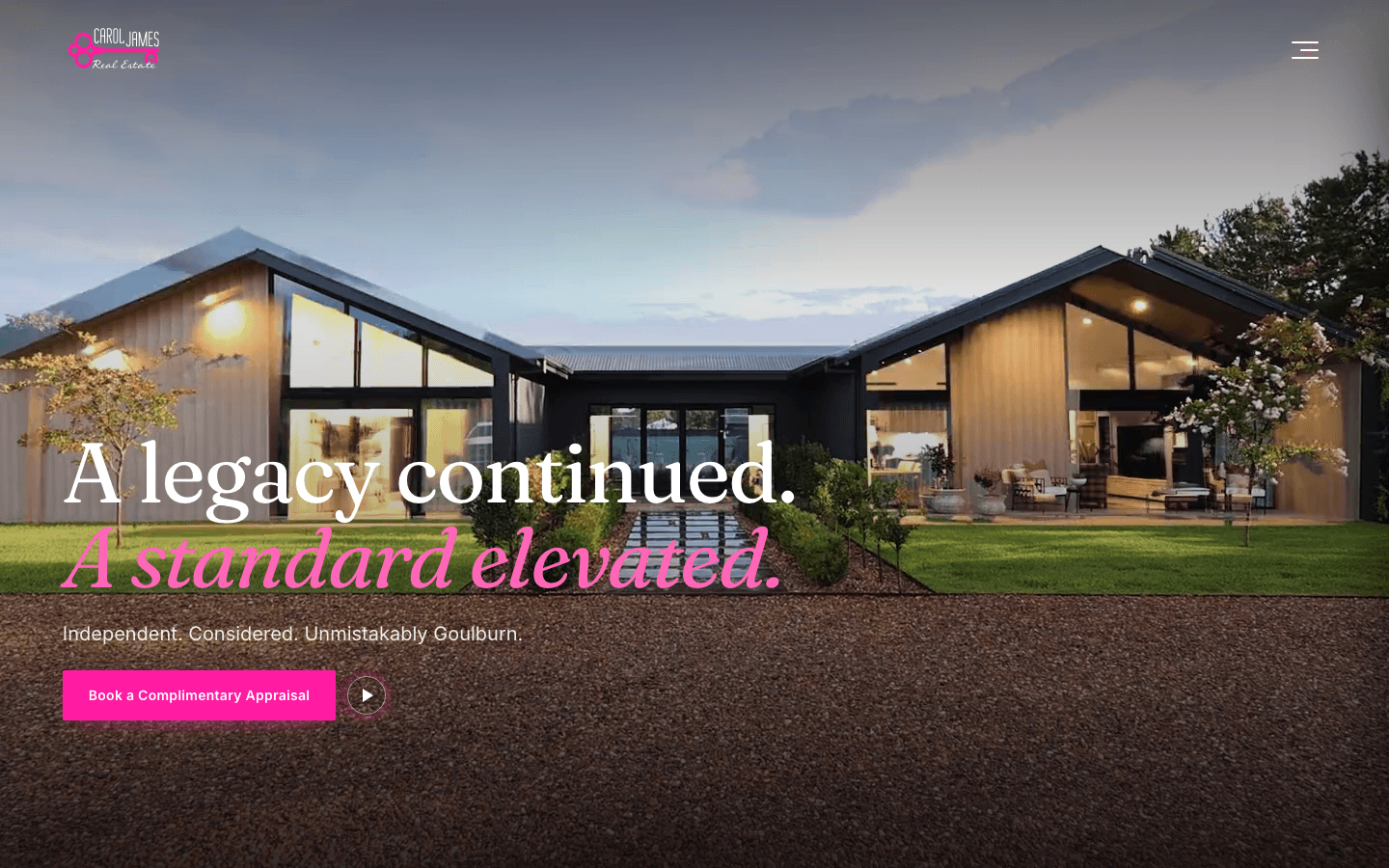 Carol James Real Estate website designed by Patorama