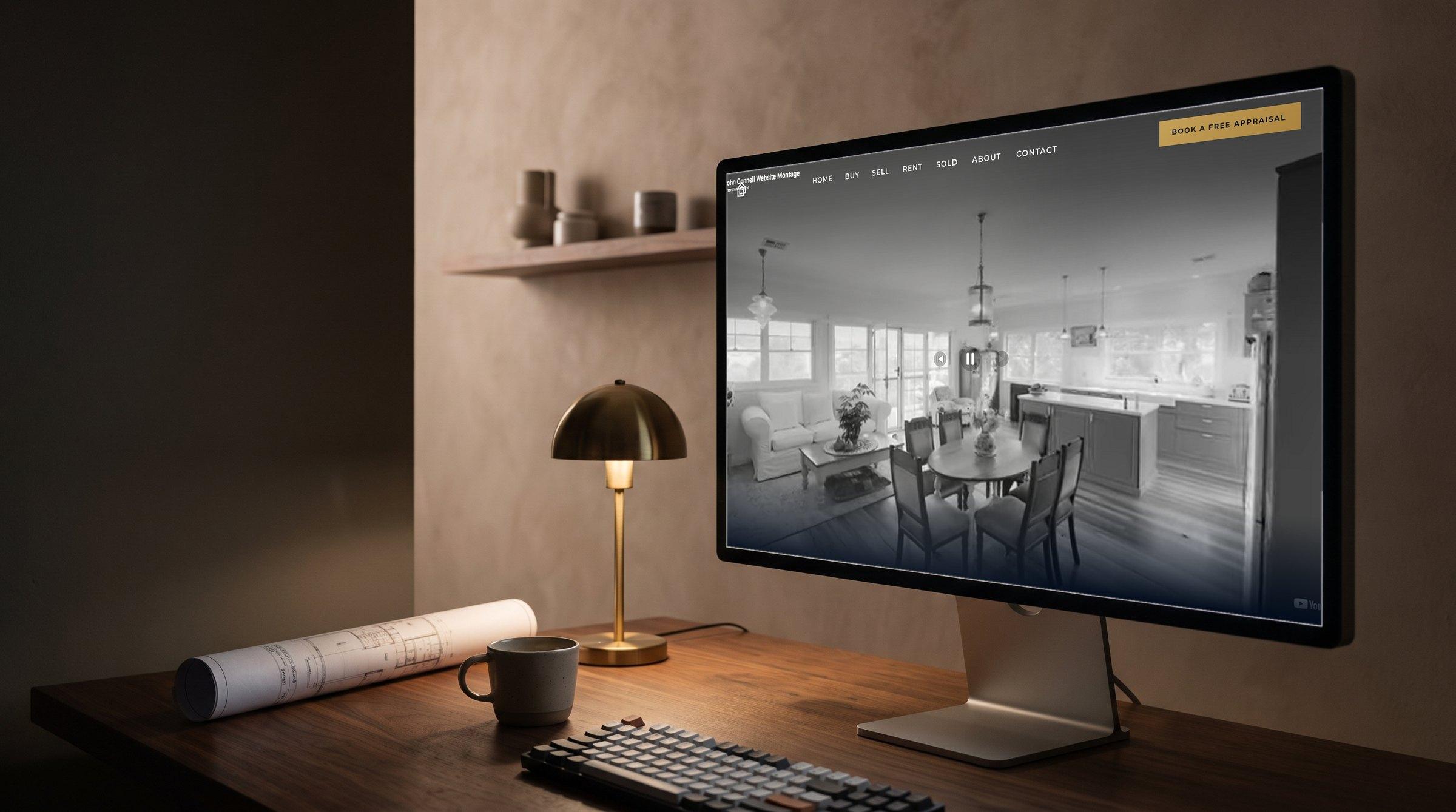 The John Connell website, built by Patorama Studios, on screen